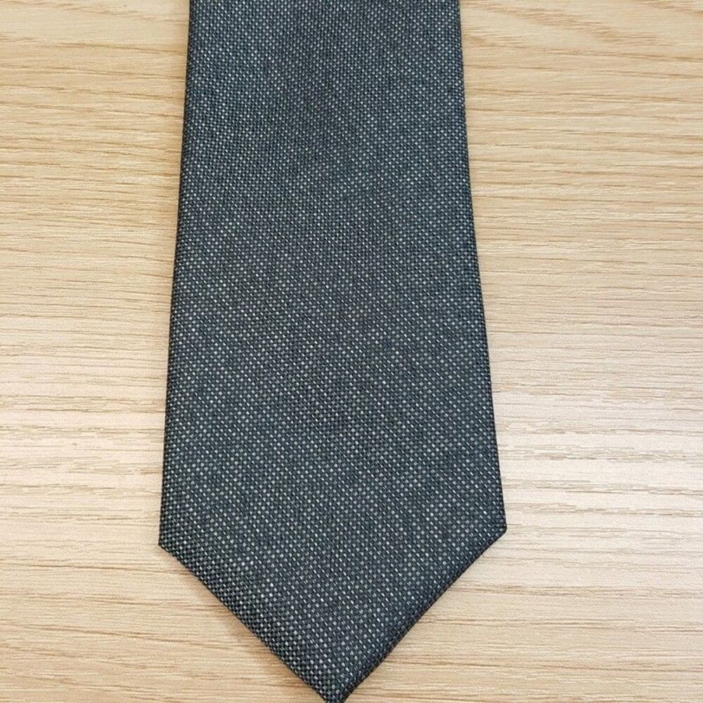 BAR III Mens Neck Tie Hunter Green Textured Silk Blend Modern Slim